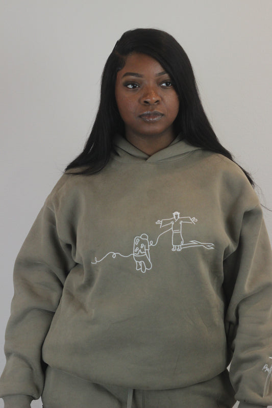 Military Green Psalms 51 Hoodie Set
